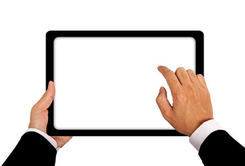 Business hands with Tablet connection