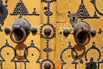 Detail of the home entrance in Tunis medina, Tunisia