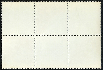 Blank postage stamps block of six framed