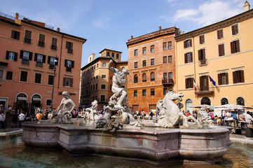 Fototapeta na wymiar Fontanna Neptuna na Piazza Navona