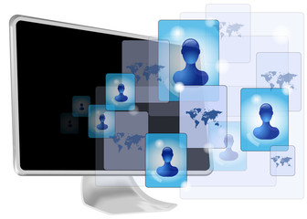 computer with social media