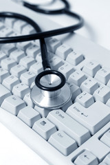 Stethoscope and Computer Keyboard