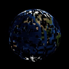 Incomplete earth sphere illustration