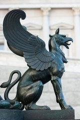 Statue of a griffin in front of the Viennese parliament