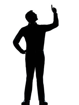 recommend clip art: one business man poiting up happy silhouette