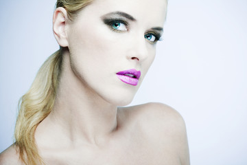 Fototapeta premium Beautiful woman with full makeup.