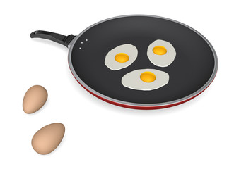 Frying eggs