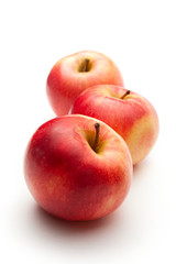 Red apples on the white