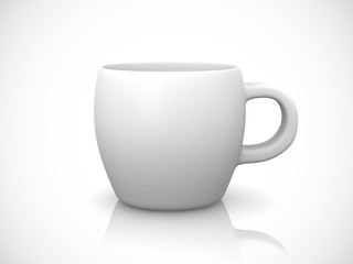 White cup on a white background