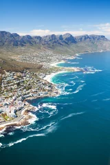 Crédence de cuisine en verre imprimé Afrique du Sud Vue aérienne de la côte de Cape Town, Afrique du Sud