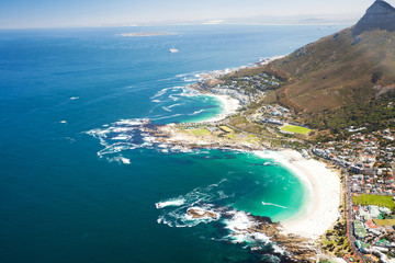 luchtfoto kustzicht van Kaapstad, Zuid-Afrika