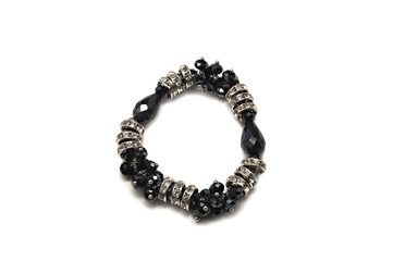 Stylish bracelet made of black and white stones.