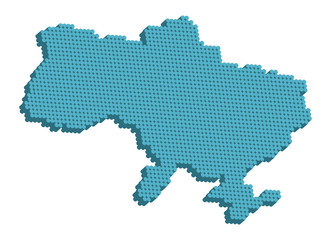 Fototapeta na wymiar Doted Mapa Ukrainy 3d