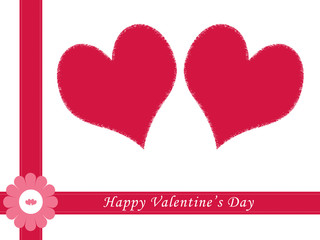 Postal de San Valentín con corazones rojos