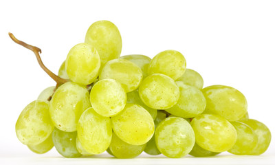 Cluster of White Muscat Grapes Isolated on White Background © Vidady