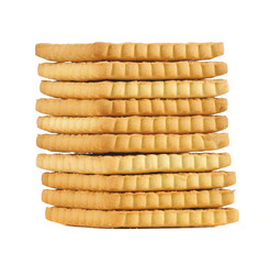 Stack of Cookies Isolated on White Background