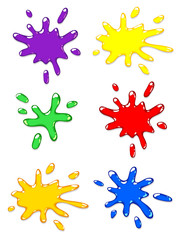 Paintball color splash set.
