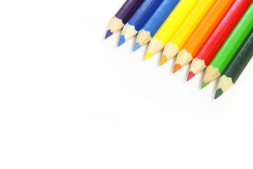 Color Pencils.Isolated on white background.