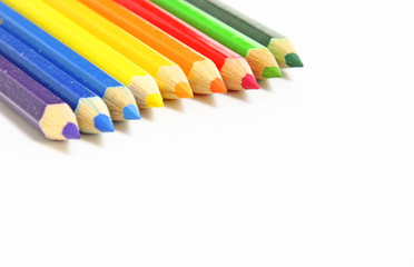 Color Pencils.Isolated on white background.