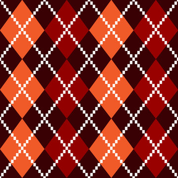 Retro colorful colorful argile pattern - orange and red