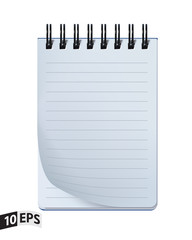 Open Notepad Isolated on White Background. Vector illustration