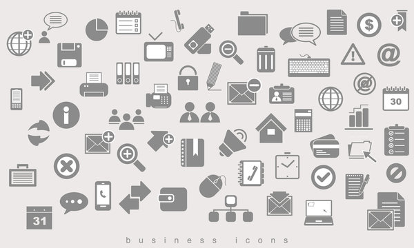 A set of business icons.