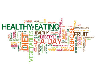 “Healthy Eating” Tag Cloud (5-a-day diet vegetables fruit)