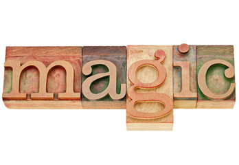 magic word in letterpress type