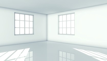 3d modern architecture interior with window