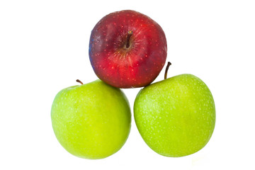Three apple isolated on white background