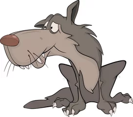 Raamstickers Wolf. Cartoon © liusa