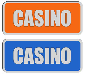 2 Sticker orange blau CASINO