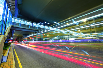 Fototapeta na wymiar modern city traffic at night