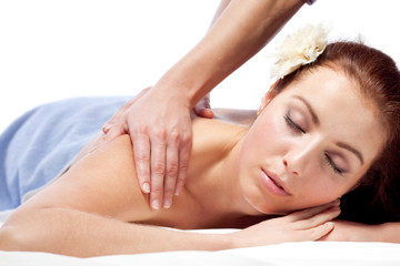 Obraz na płótnie Canvas Young woman enjoyng a massage