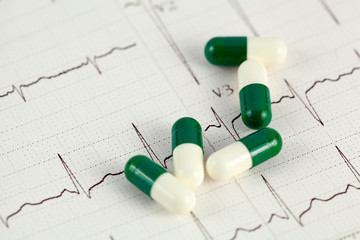 Tablet on cardiogram