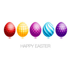 Easter Card 5 Easter Eggs Colour