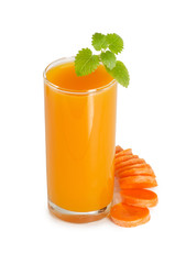 Glass with carrot juice