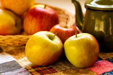 Apples with teapot