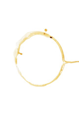 close up of coffee cup marks on white background