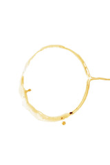 close up of coffee cup marks on white background