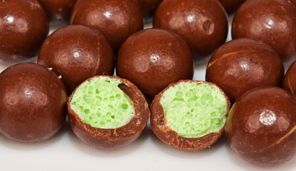 Group of chocolate balls