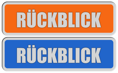 2 Sticker orange blau rel RÜCKBLICK