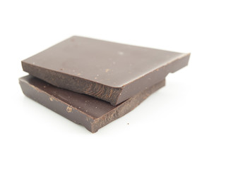 Two slices of chocolate