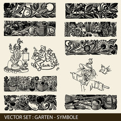Vector Set: Garten, Gartensymbole