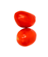 two tomatoes isolated on white