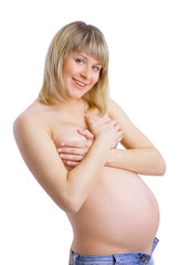 Fototapeta premium Picture of beautiful pregnant woman - studio shot