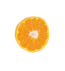 Juicy tangerine, mandarin, orange on white background, closeup,