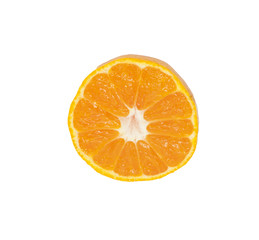 Juicy tangerine, mandarin, orange on white background, closeup,
