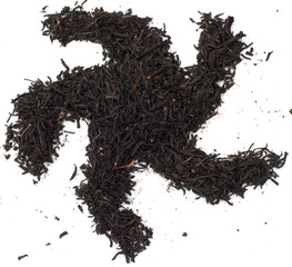 black tea on a white background