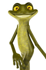 Naklejka premium frog cartoon close up